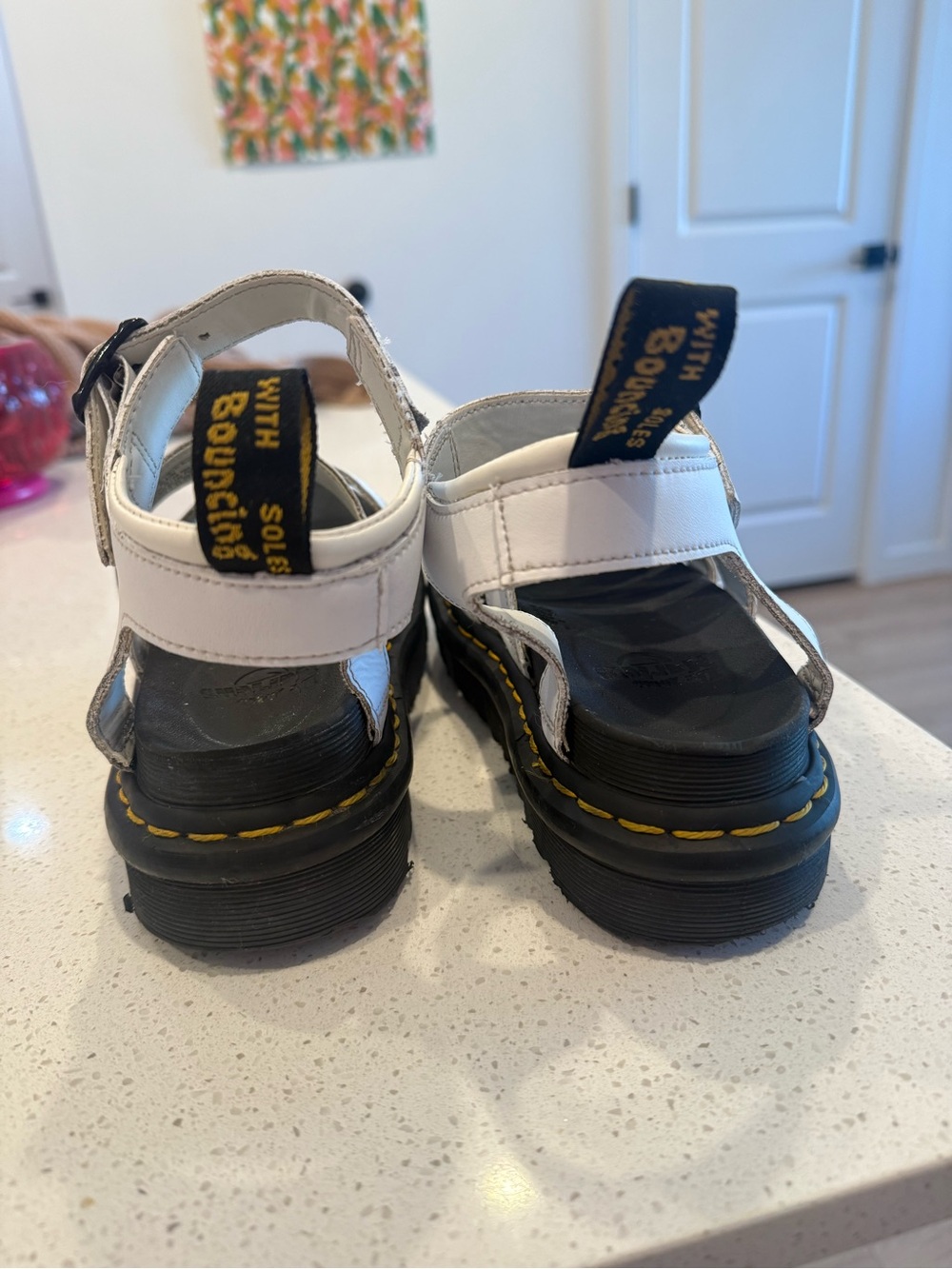 Dr. Martens Blair Platform Triple-Strap Sandals White - Picture 3 of 6